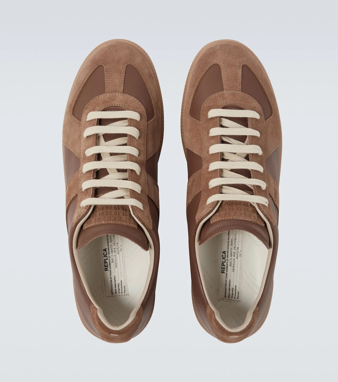 Maison Margiela - Replica leather-trimmed suede sneakers