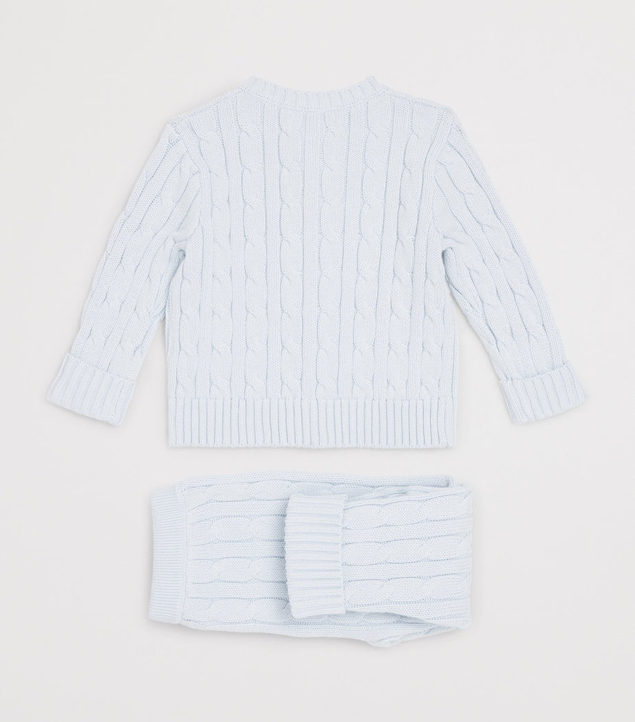 Ralph Lauren Kids Cotton Cable-Knit Cardigan and Leggings Set (3-24 Months)
