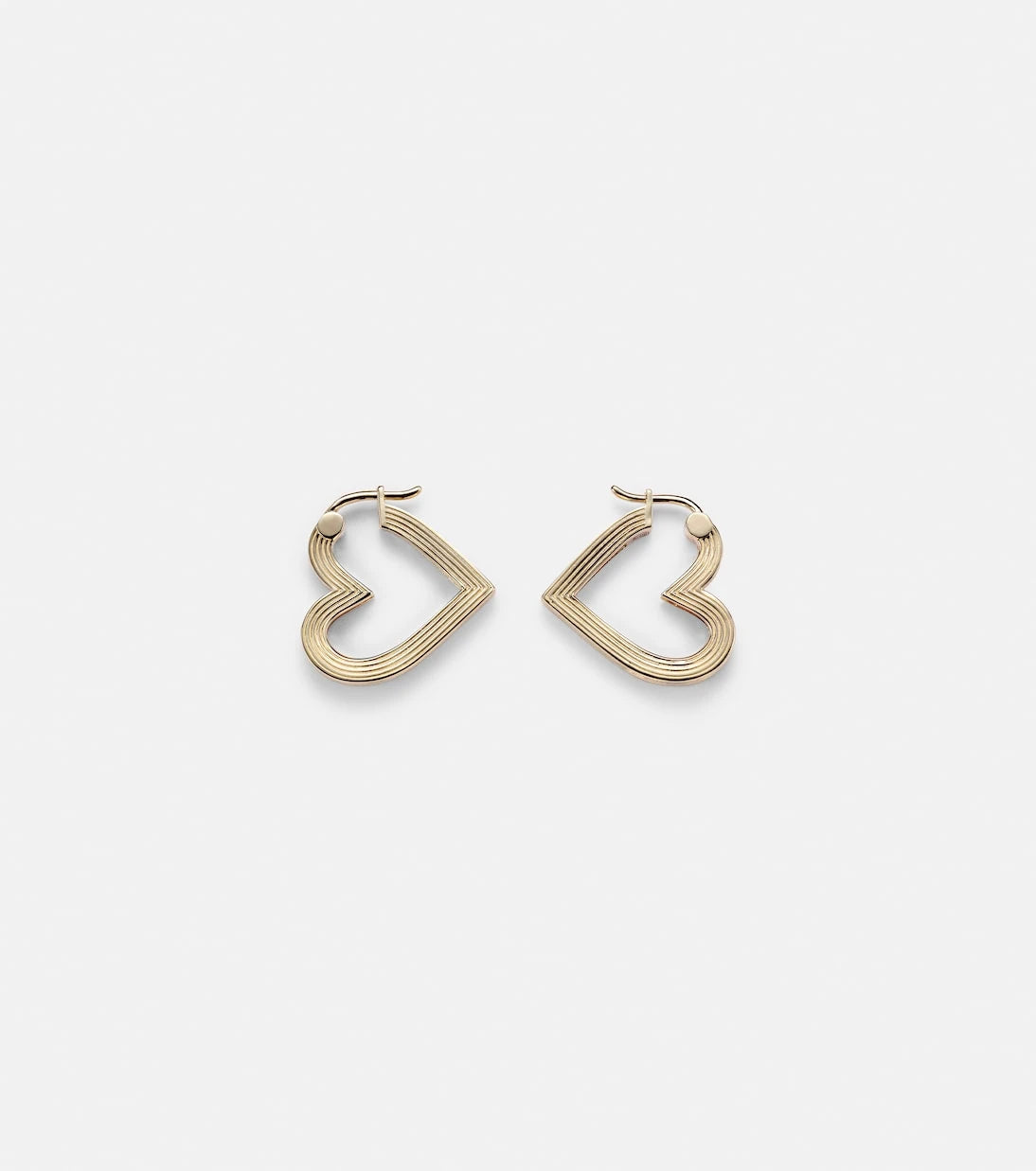Sydney Evan - Flutted Heart 14kt white gold earrings