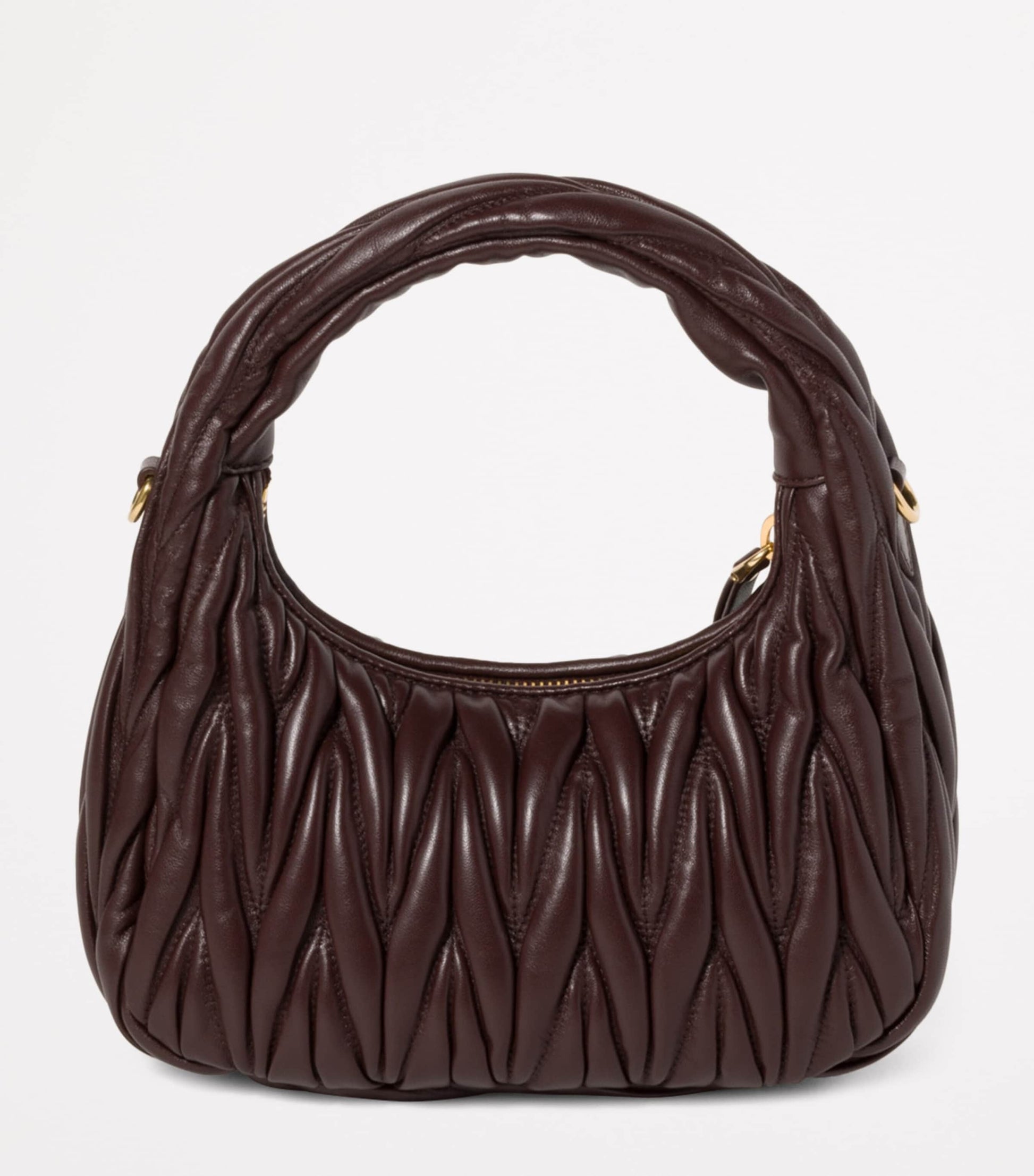 Brown Matelassé Leather Wander Top-Handle Bag