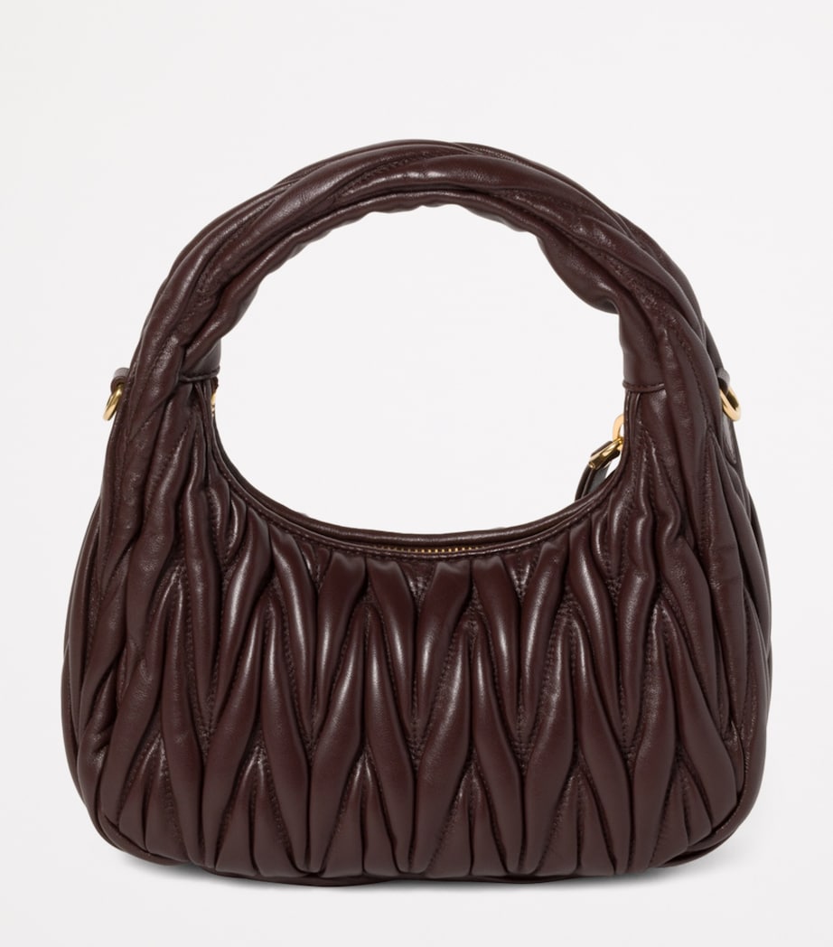 Brown Matelassé Leather Wander Top-Handle Bag