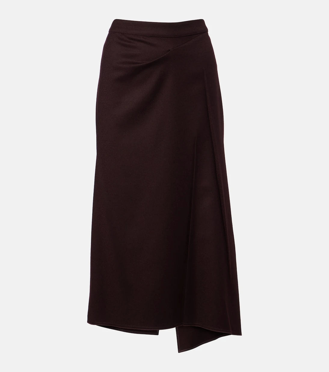 Victoria Beckham - Draped virgin wool midi skirt