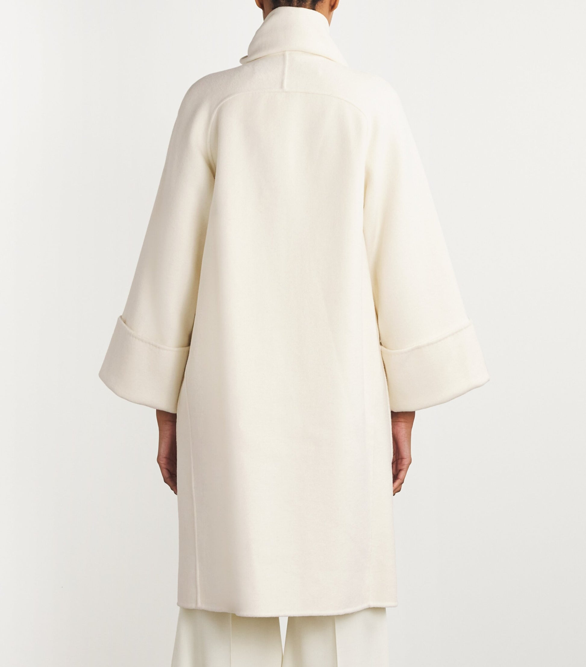 Wolk Morais Ivory Cashmere Cunardier High Neck Coat