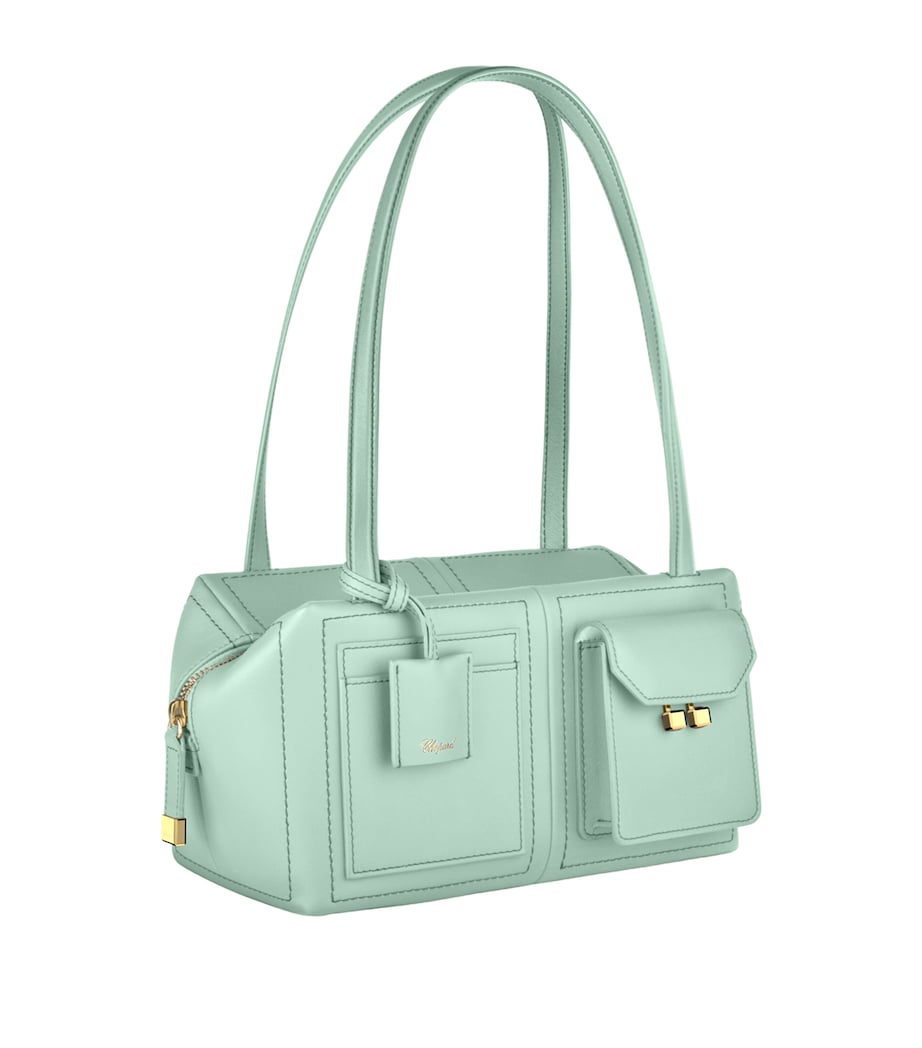 Leather Ice Cube Shoulder Bag