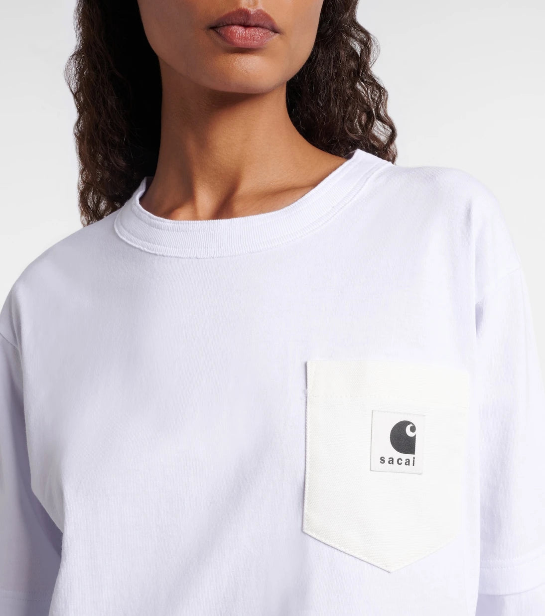 Sacai - x Carhartt layered cotton jersey top