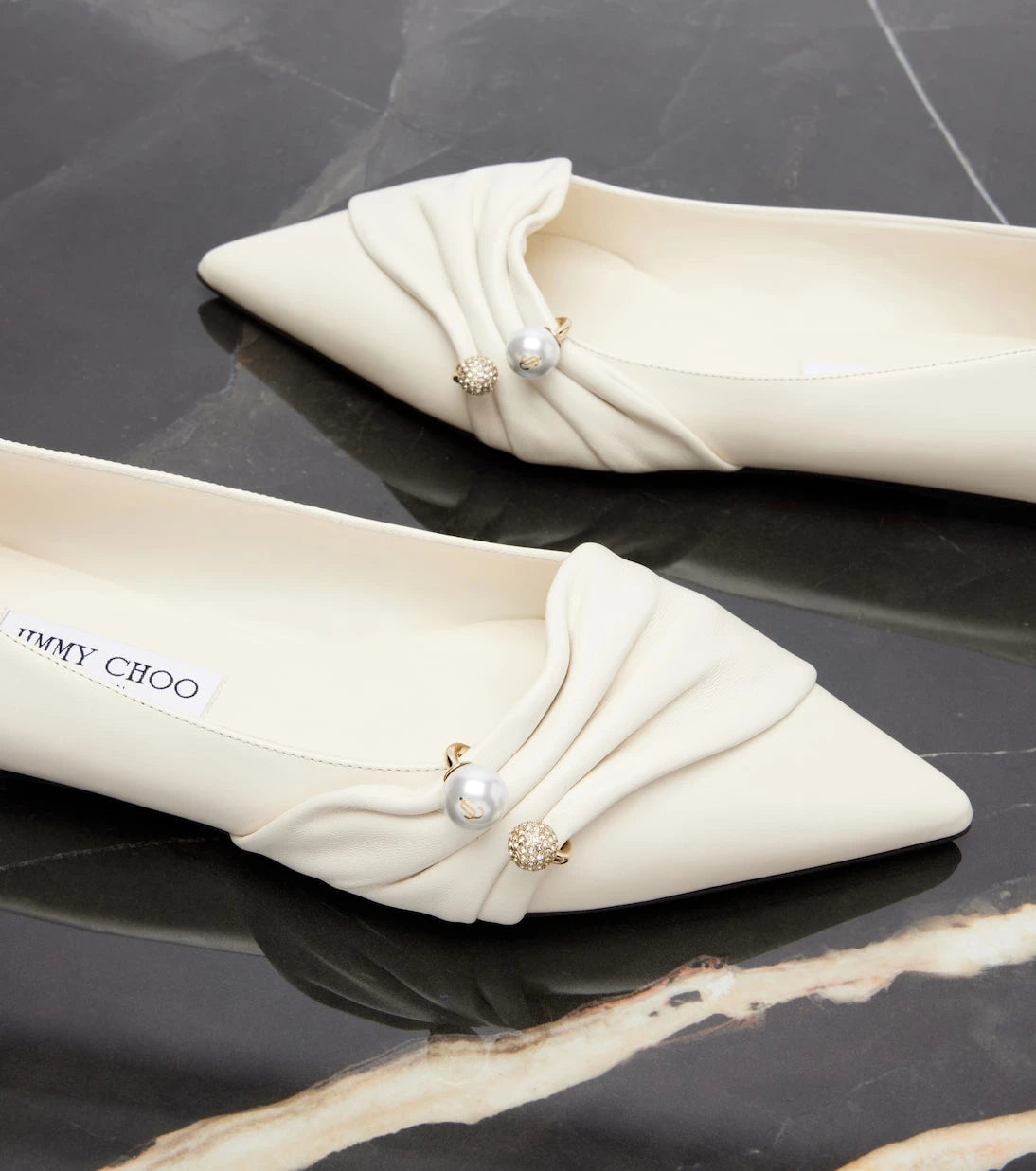 Jimmy Choo - Rafi embellished leather ballet flats