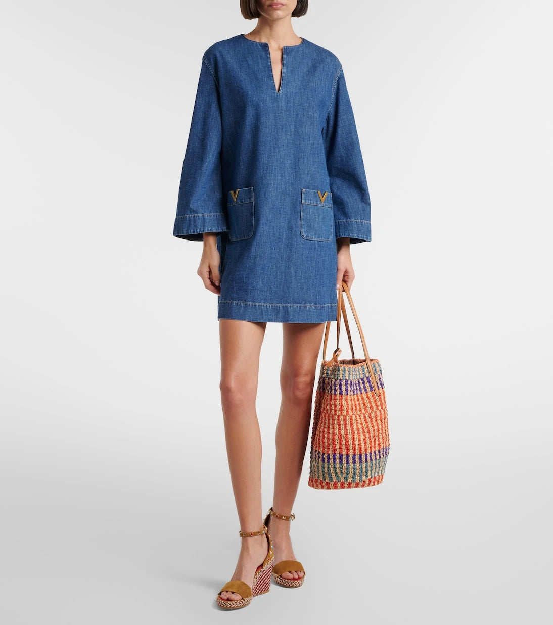 Valentino Garavani - Rockstud suede wedge sandals