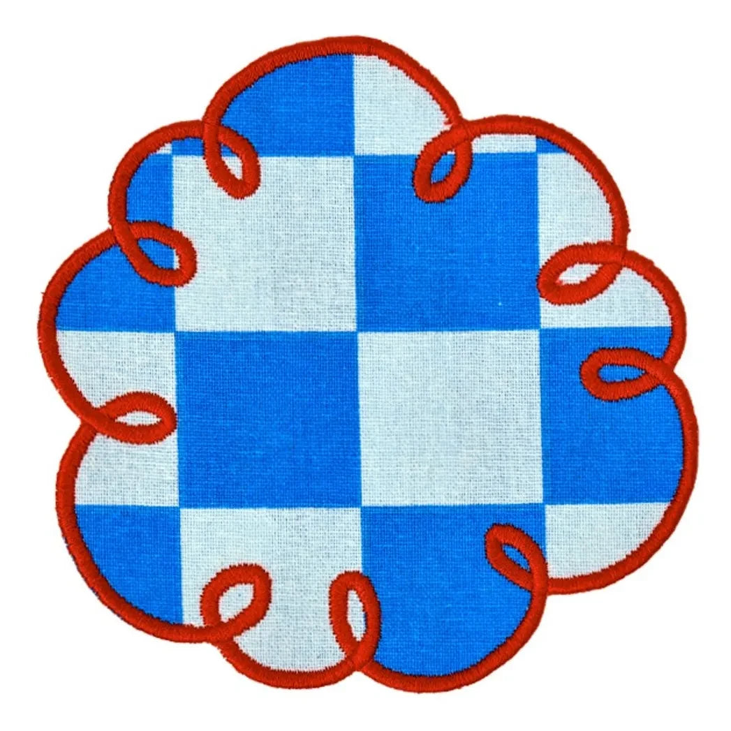 Bitossi - Dama Azzurro gingham coaster - Set of 2 | Blue
