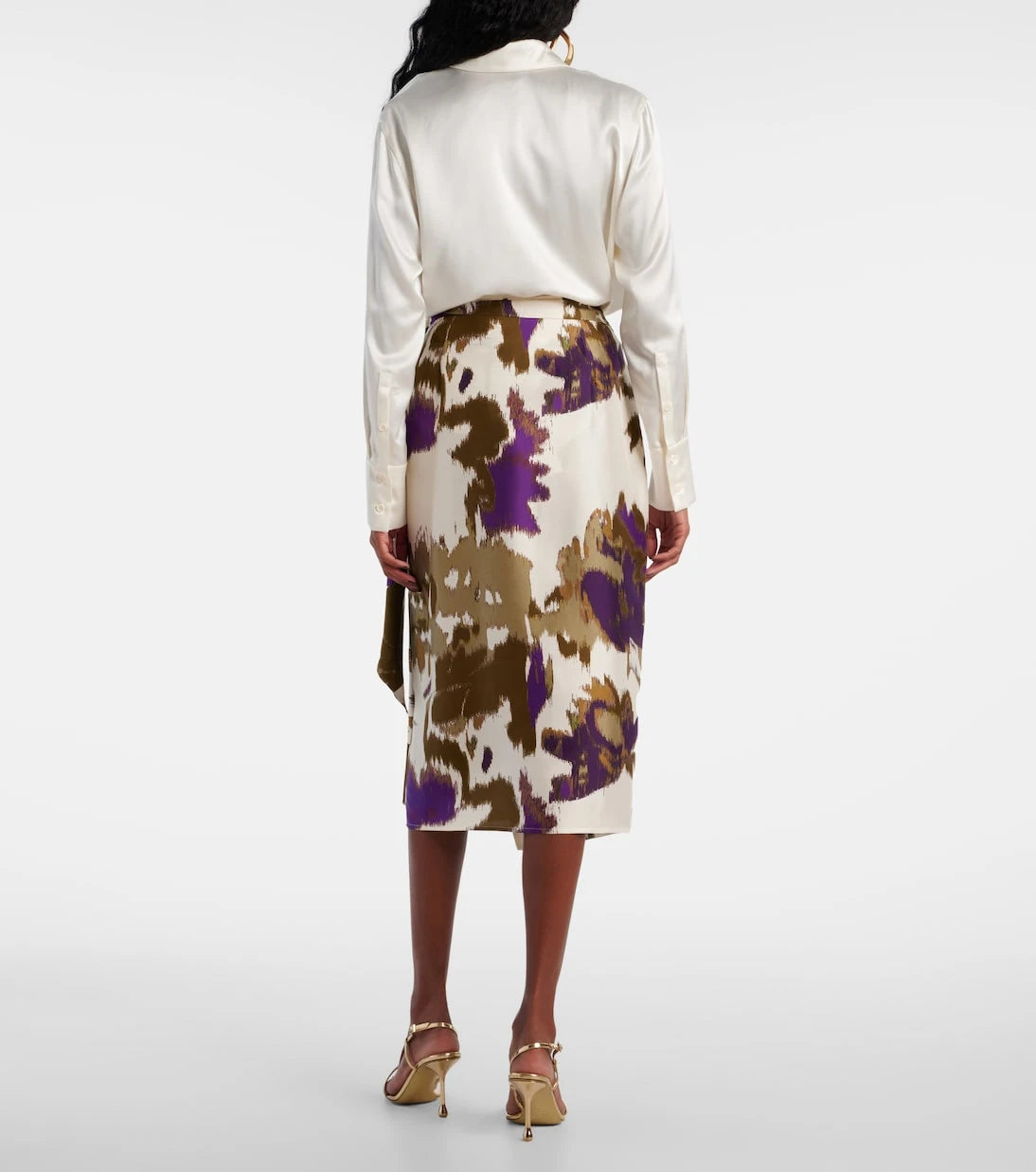 Max Mara - Dritto printed silk wrap skirt