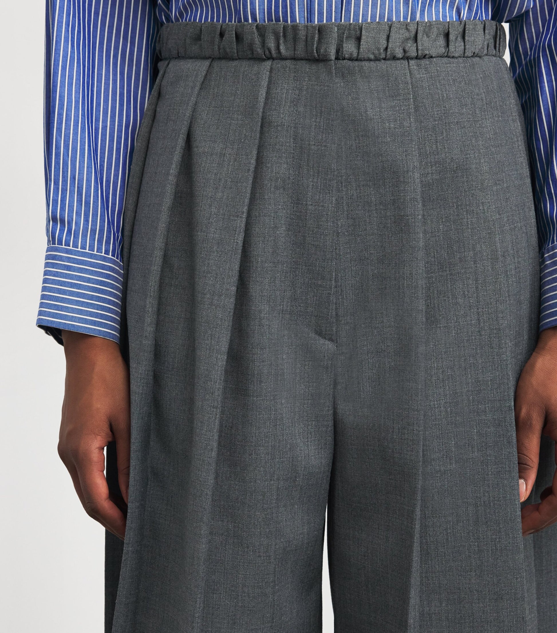 Black Pleated Longline Shorts