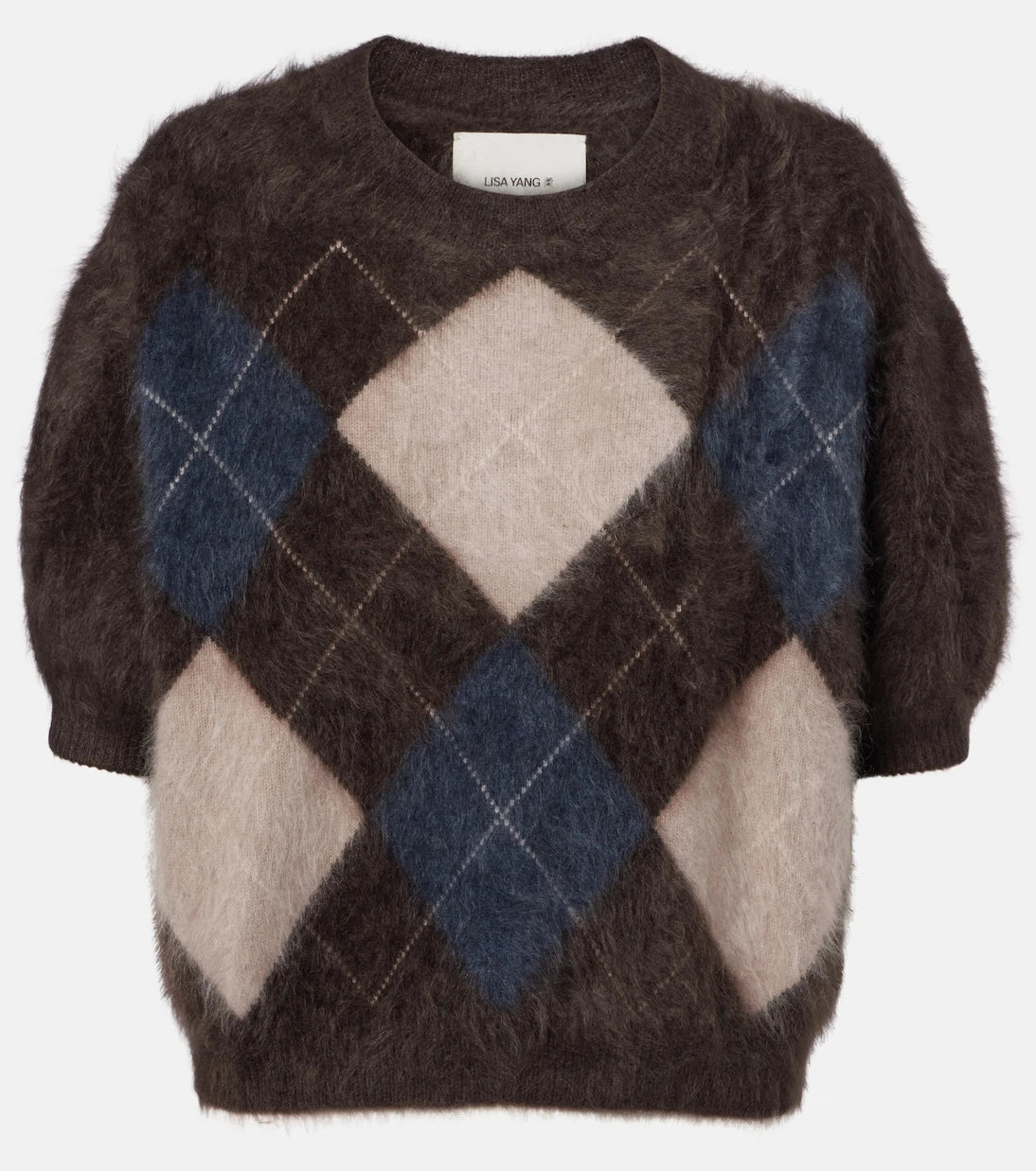 Lisa Yang - Juniper argyle knitted cashmere top