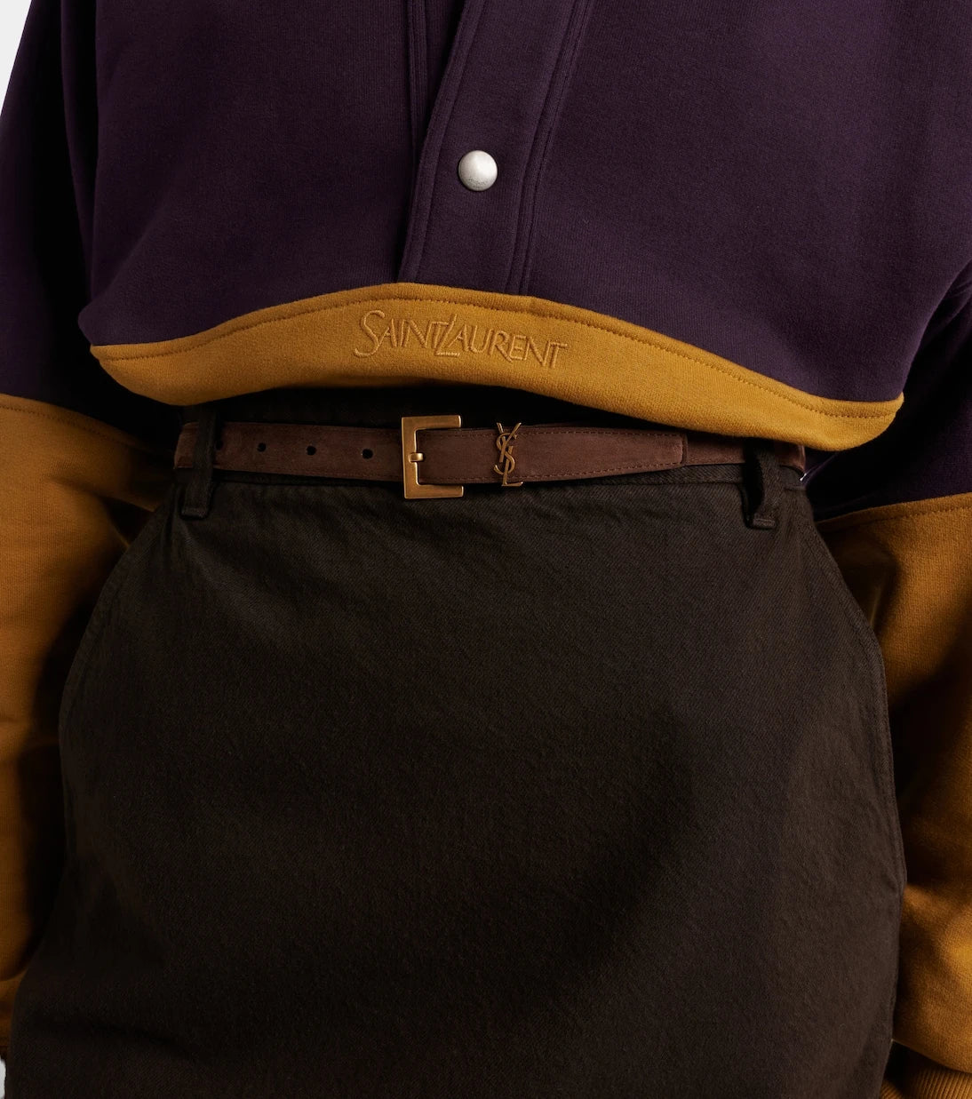 Saint Laurent - Cassandre suede belt