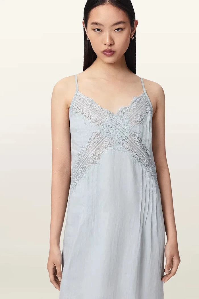 AllSaints рокля бельо от лен SAMIA