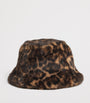 Claudie Pierlot Brown Faux Fur Leopard Bucket Hat