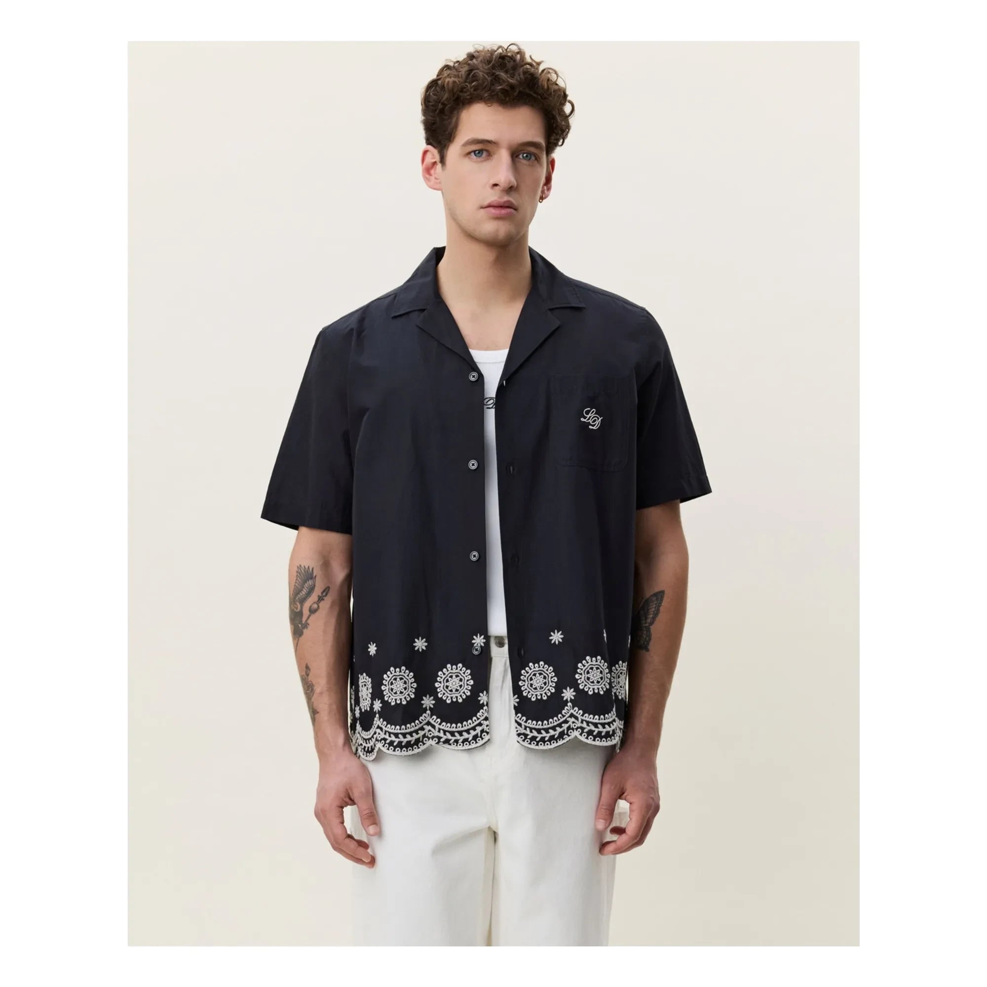 Les Deux - Border shirt  | Black
