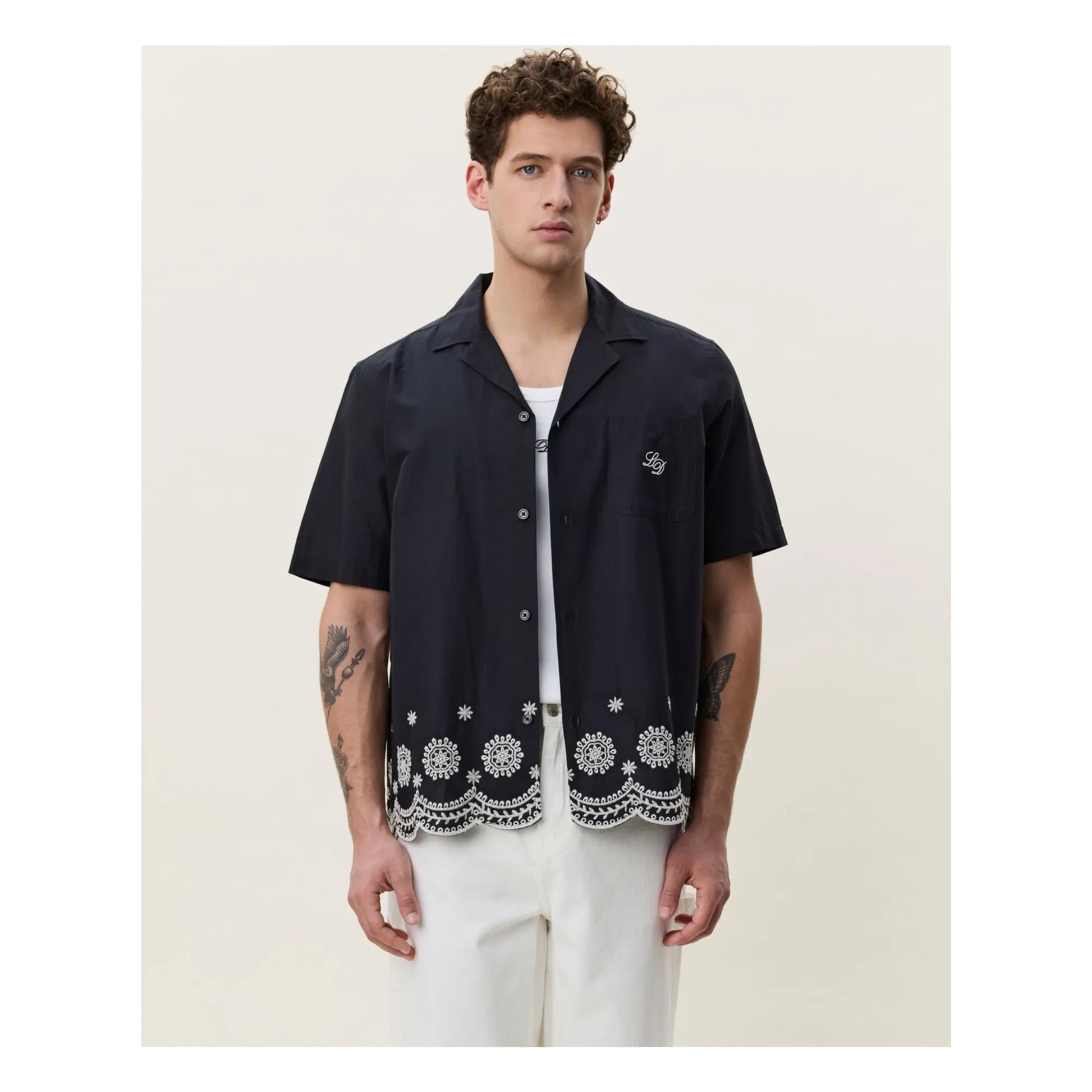 Les Deux - Border shirt  | Black