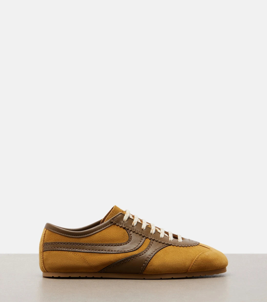 Dries Van Noten - Leather-trimmed suede sneakers