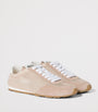 Nude Suede and Mesh Plume Sneakers