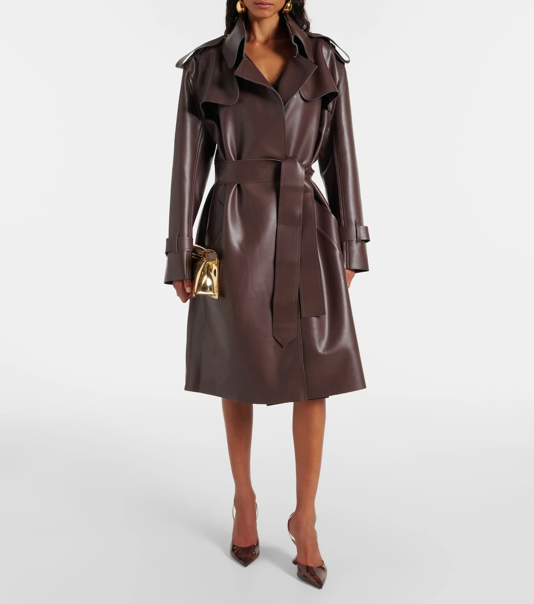 Norma Kamali - Faux leather trench coat