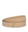 Neutral Saffiano Leather Triangle Belt