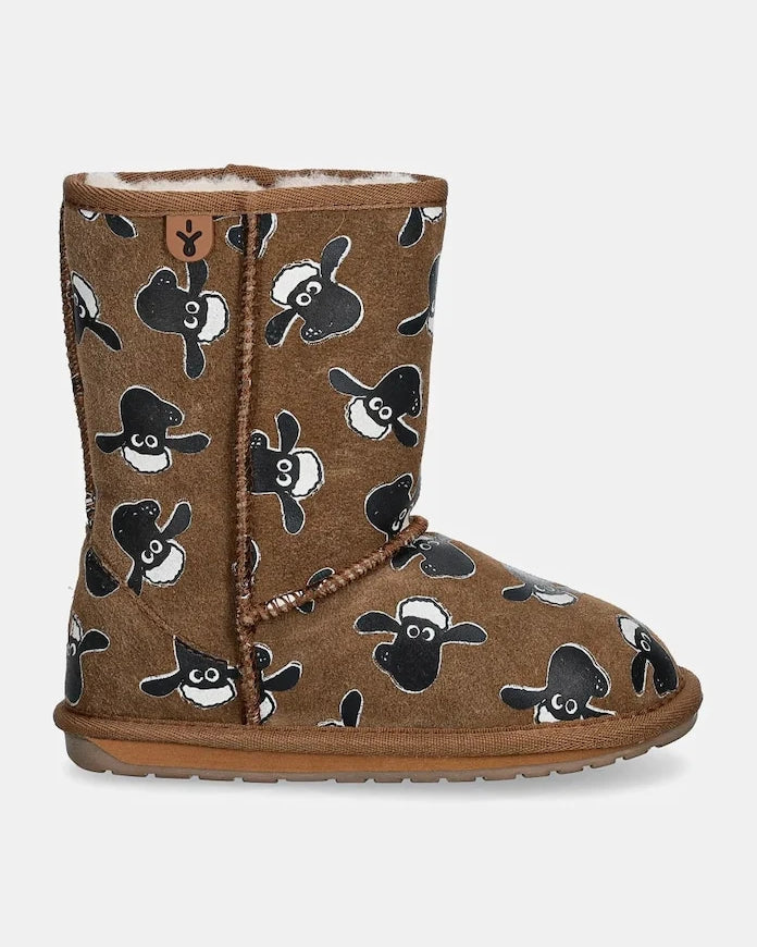 Emu Australia Shaun The Sheep Print Çocuk Süet Kar Botları