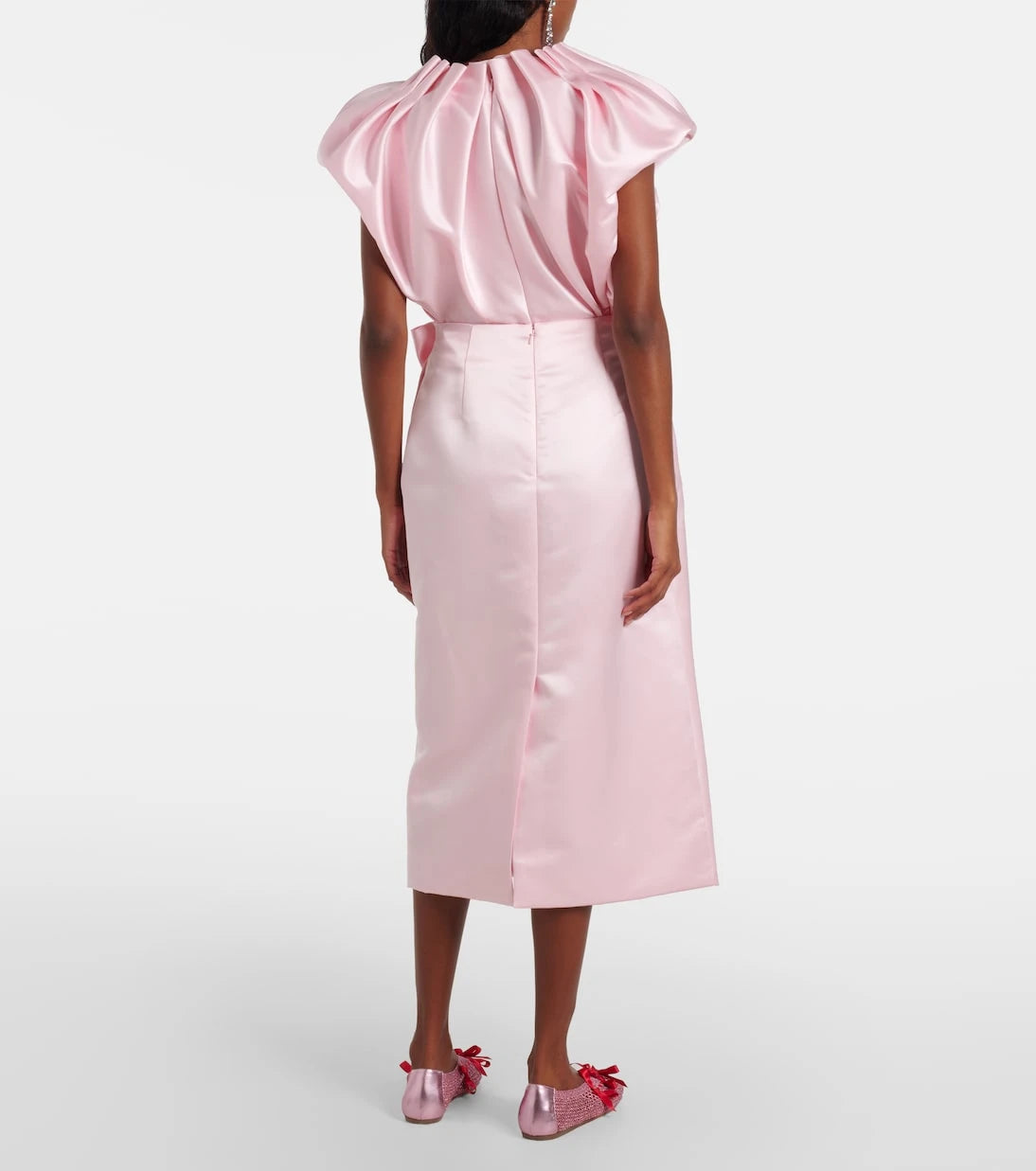Simone Rocha - Draped satin midi skirt