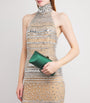 Green Silk Satin Clutch Bag