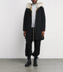 Black Fox-Rabbit Blended-Cotton Parka (85cm)