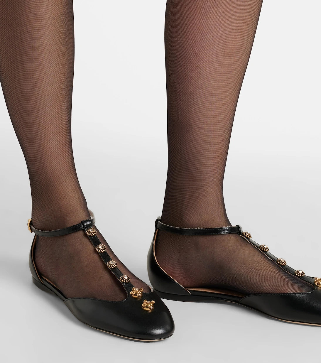 Chloé - Celeste embellished leather flats
