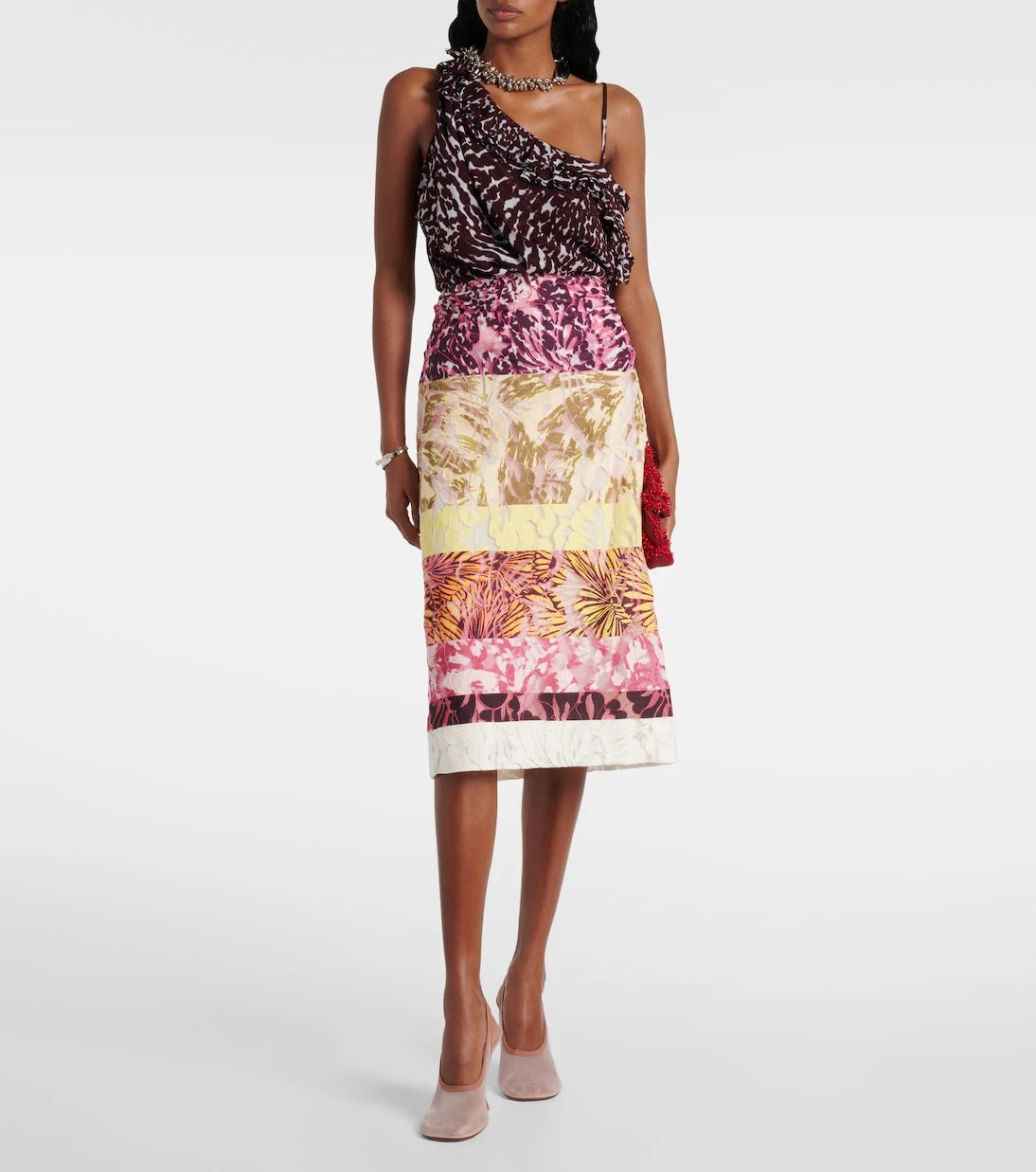Dries Van Noten - Printed ruffled top