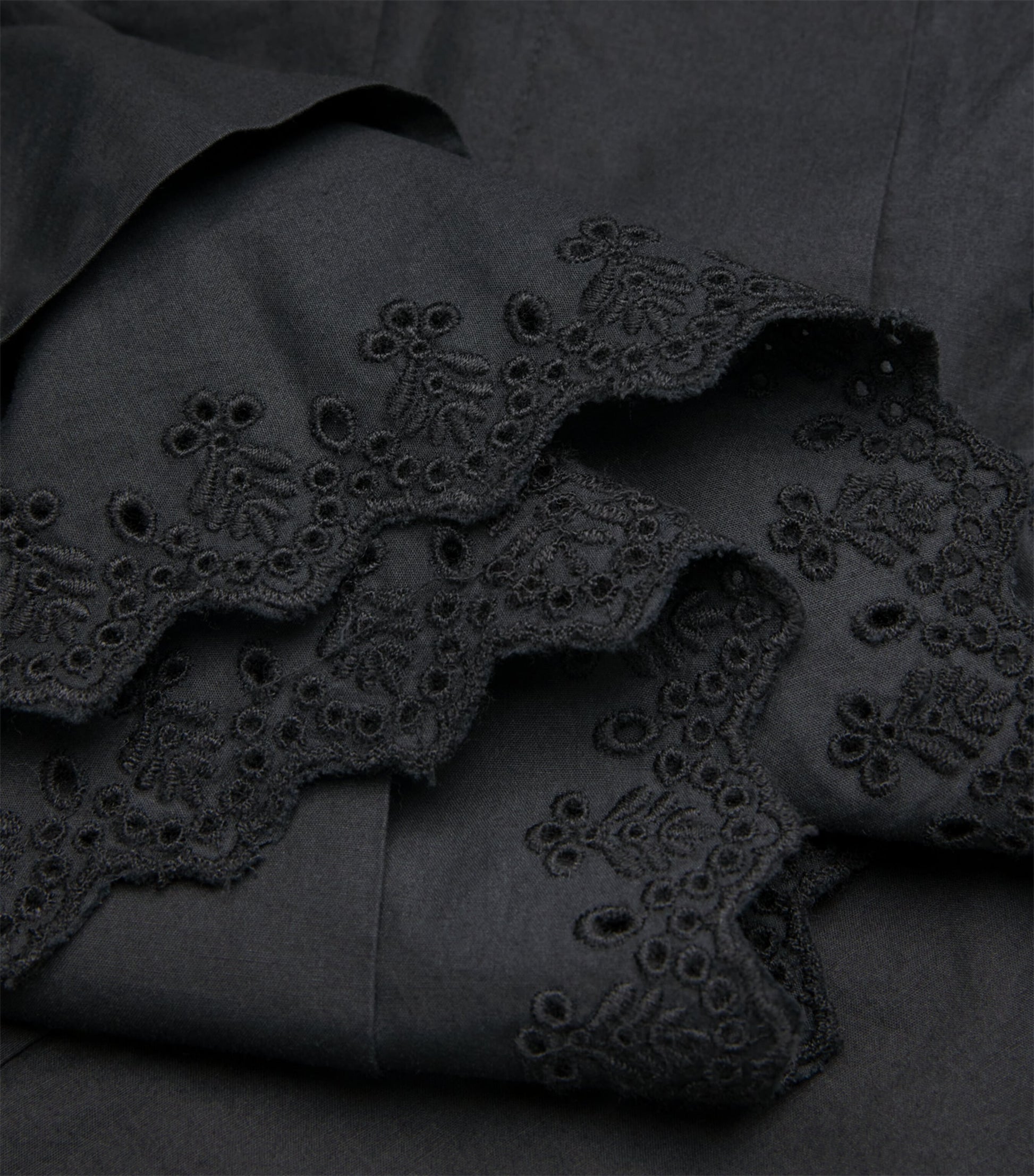 DÔEN Black Organic Cotton Sebastiane Midi Skirt