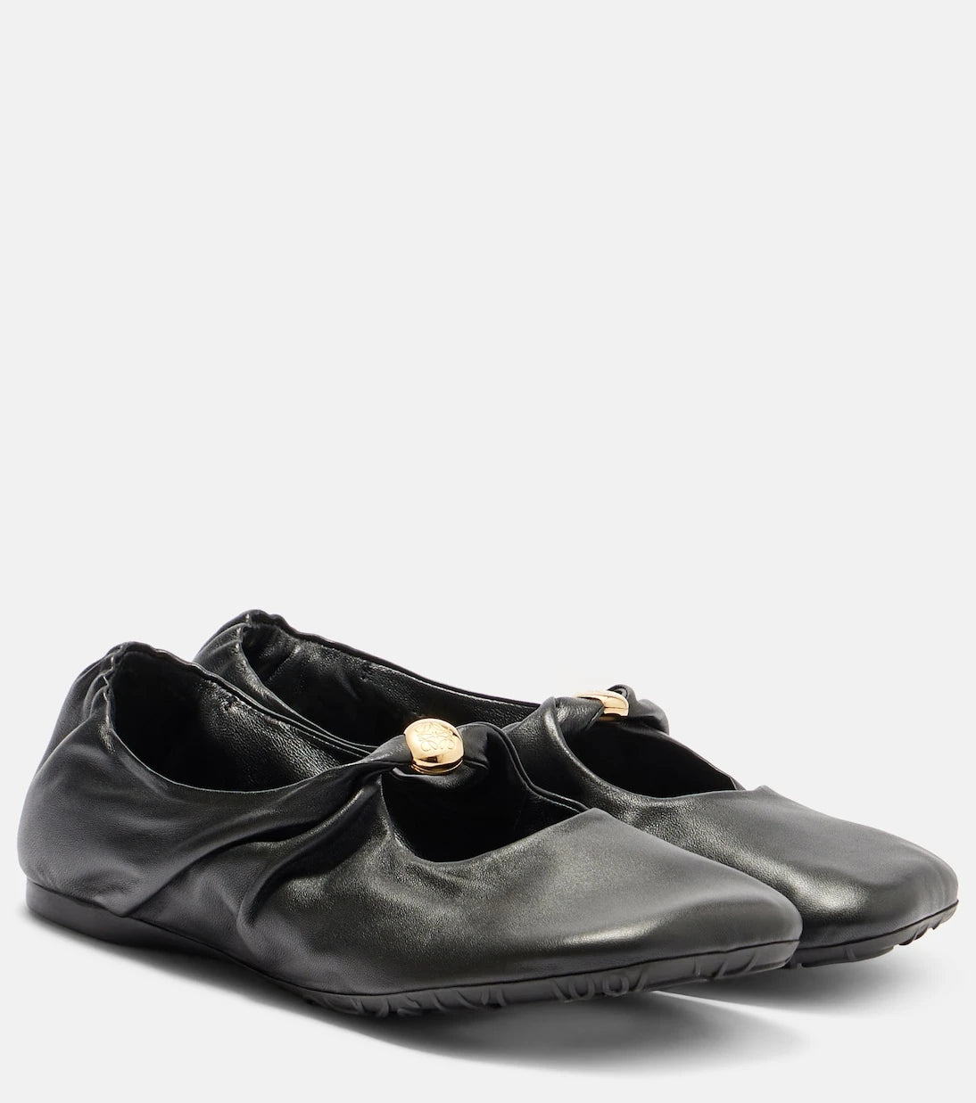 Loewe - Pebble Soft leather Mary Jane flats
