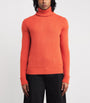 Orange Wool-Blend Rollneck Sweater