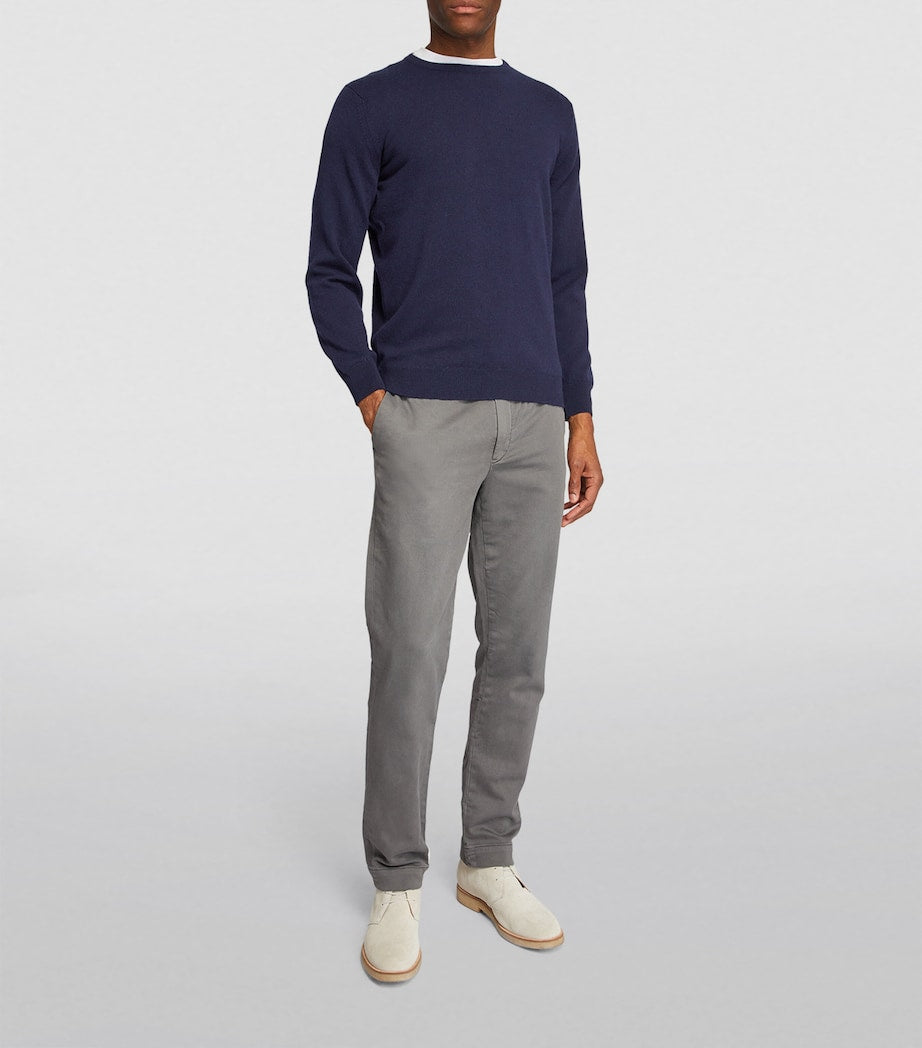 Navy Cashmere Crew-Neck Sweater