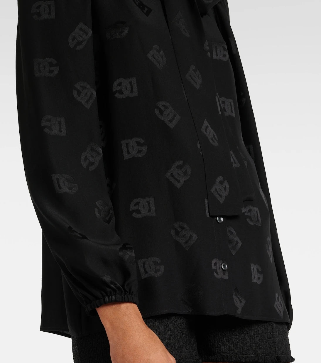 Dolce&Gabbana - DG bow-detail silk blouse