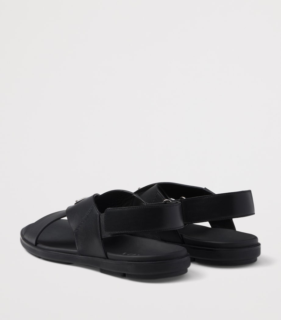 Prada Leather Crisscross Sandals