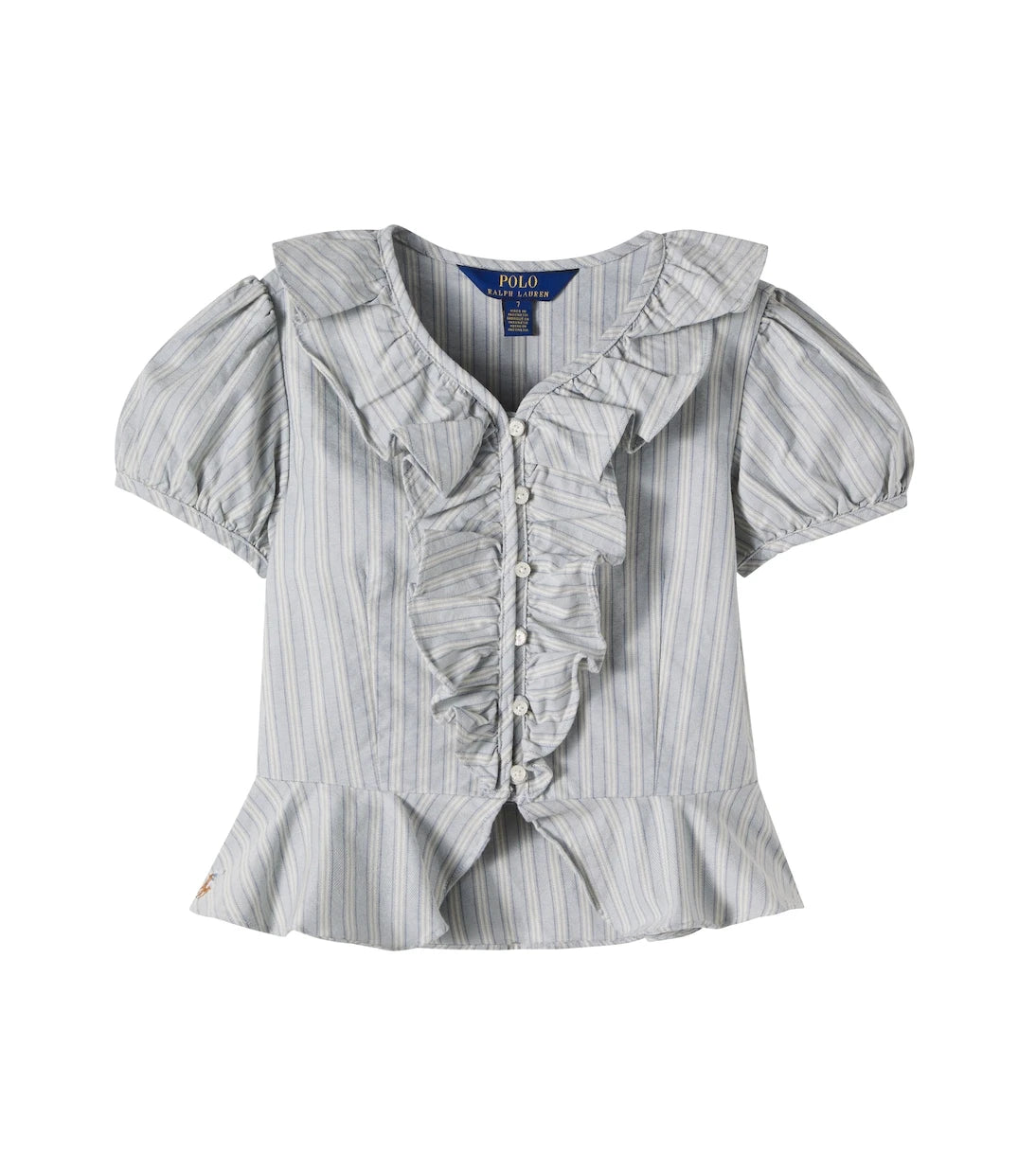 Polo Ralph Lauren Kids - Ruffled striped cotton blouse