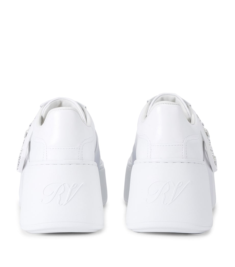Roger Vivier White Leather Viv Skate Platform Sneakers