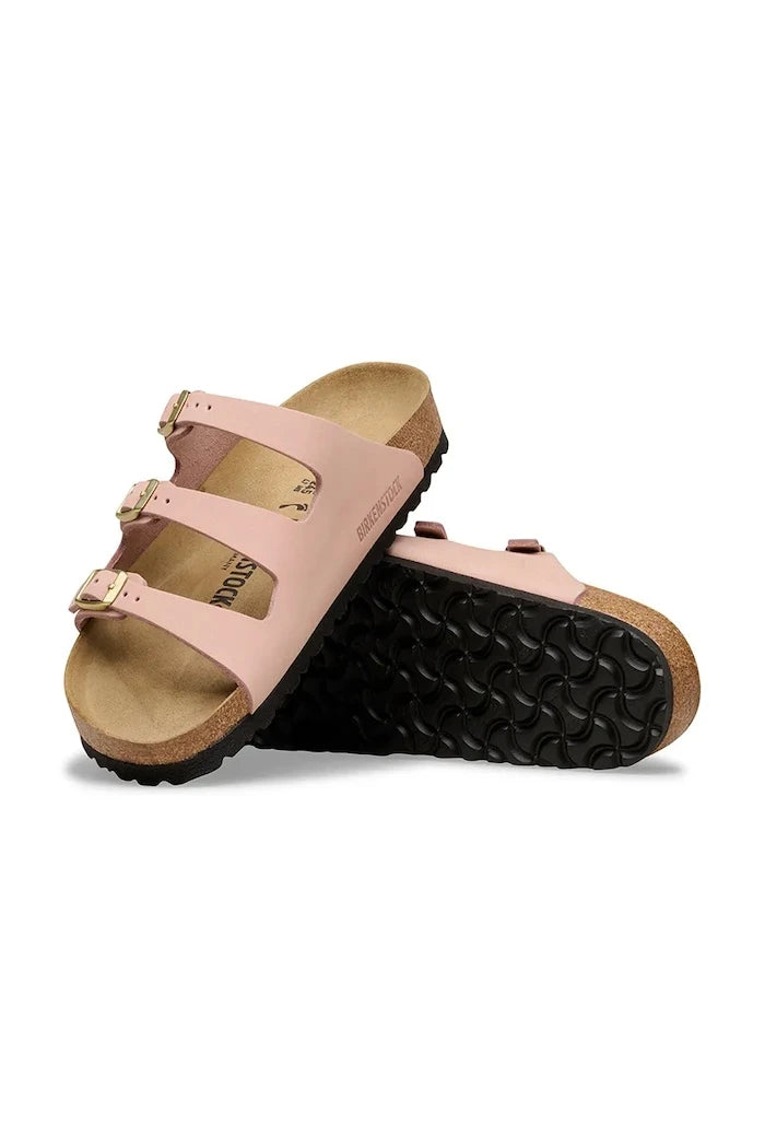 Birkenstock nubuk düz tabanlı kadın terlikleri Florida