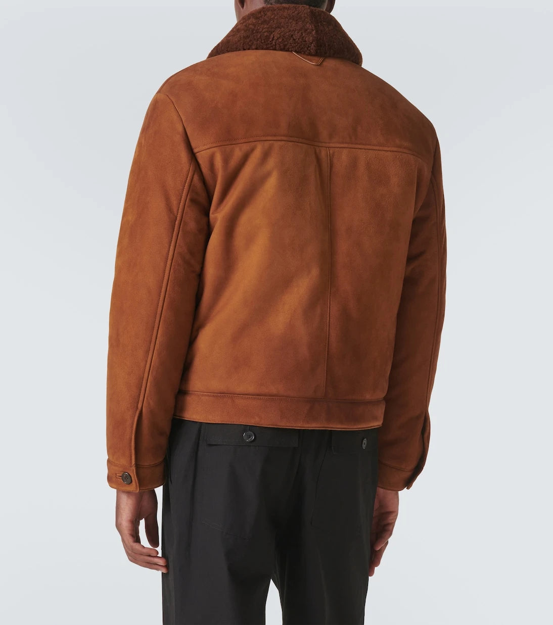 Prada - Shearling-trimmed suede jacket
