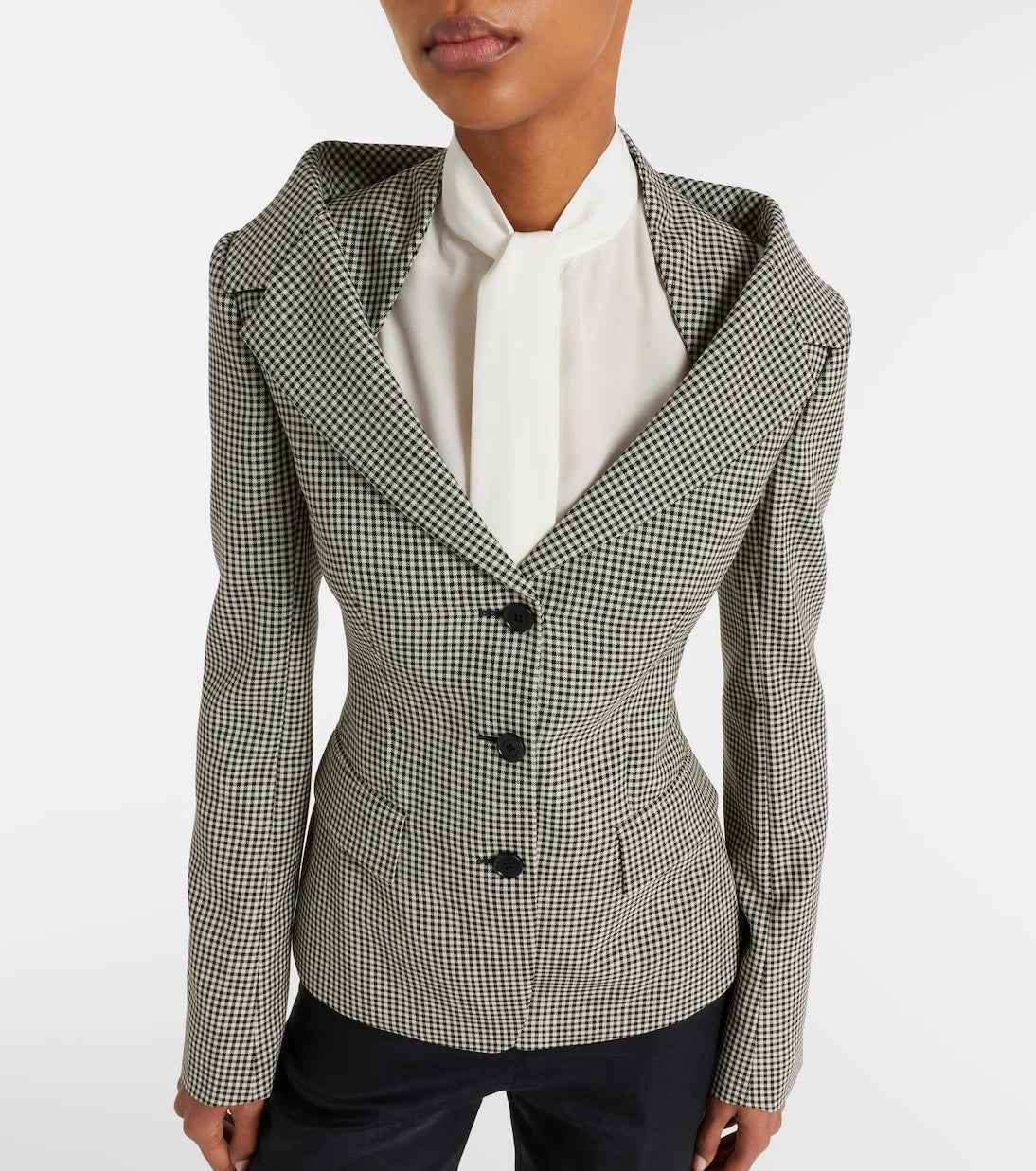 McQueen - Gingham layered blazer