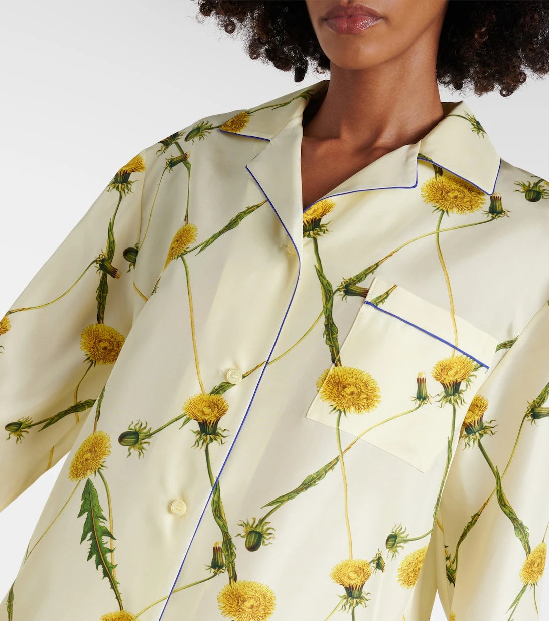 Burberry - Floral silk poplin pajama shirt