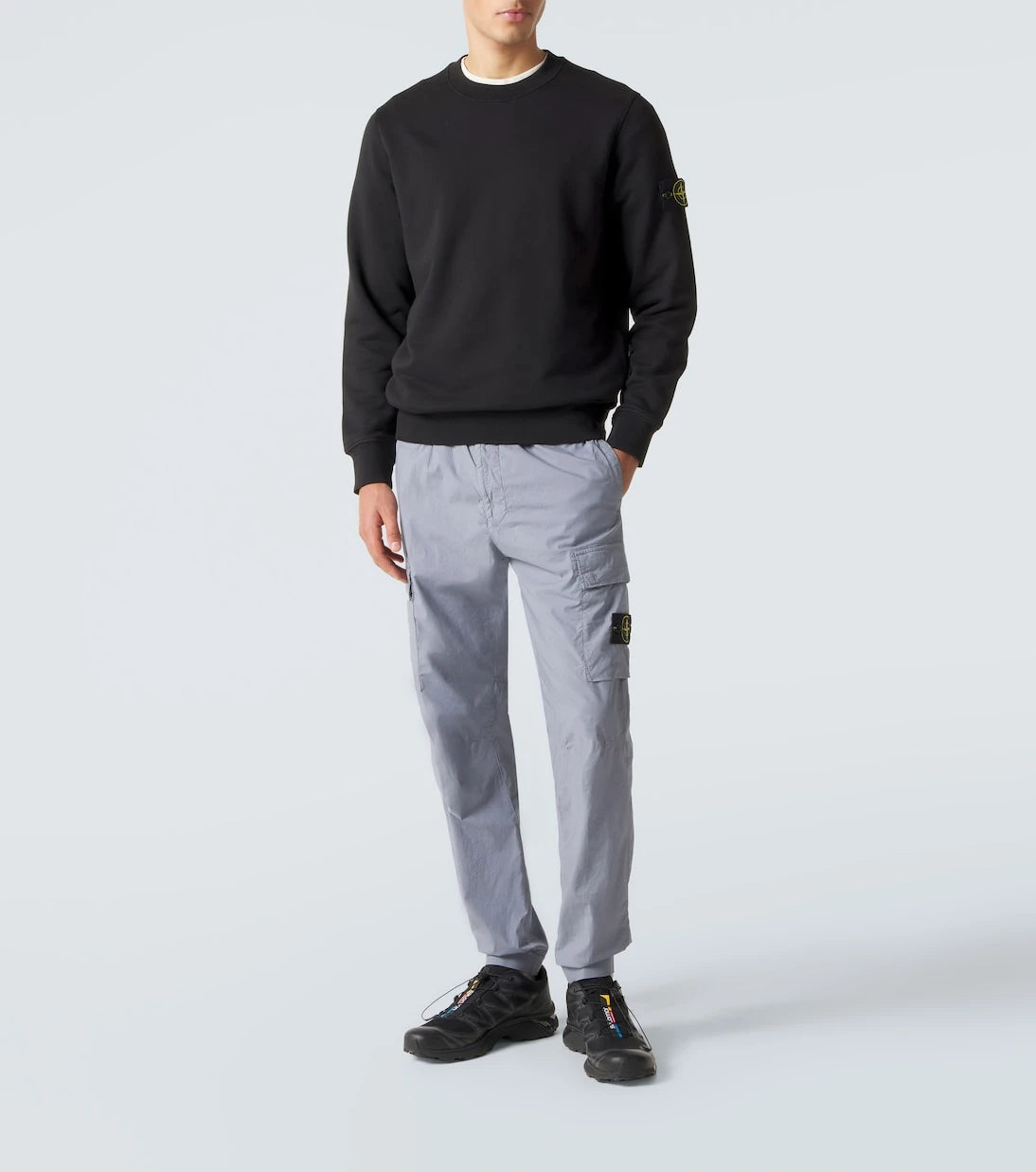 Stone Island - بنطلون كارغو من مزيج القطن بشعار البوصلة