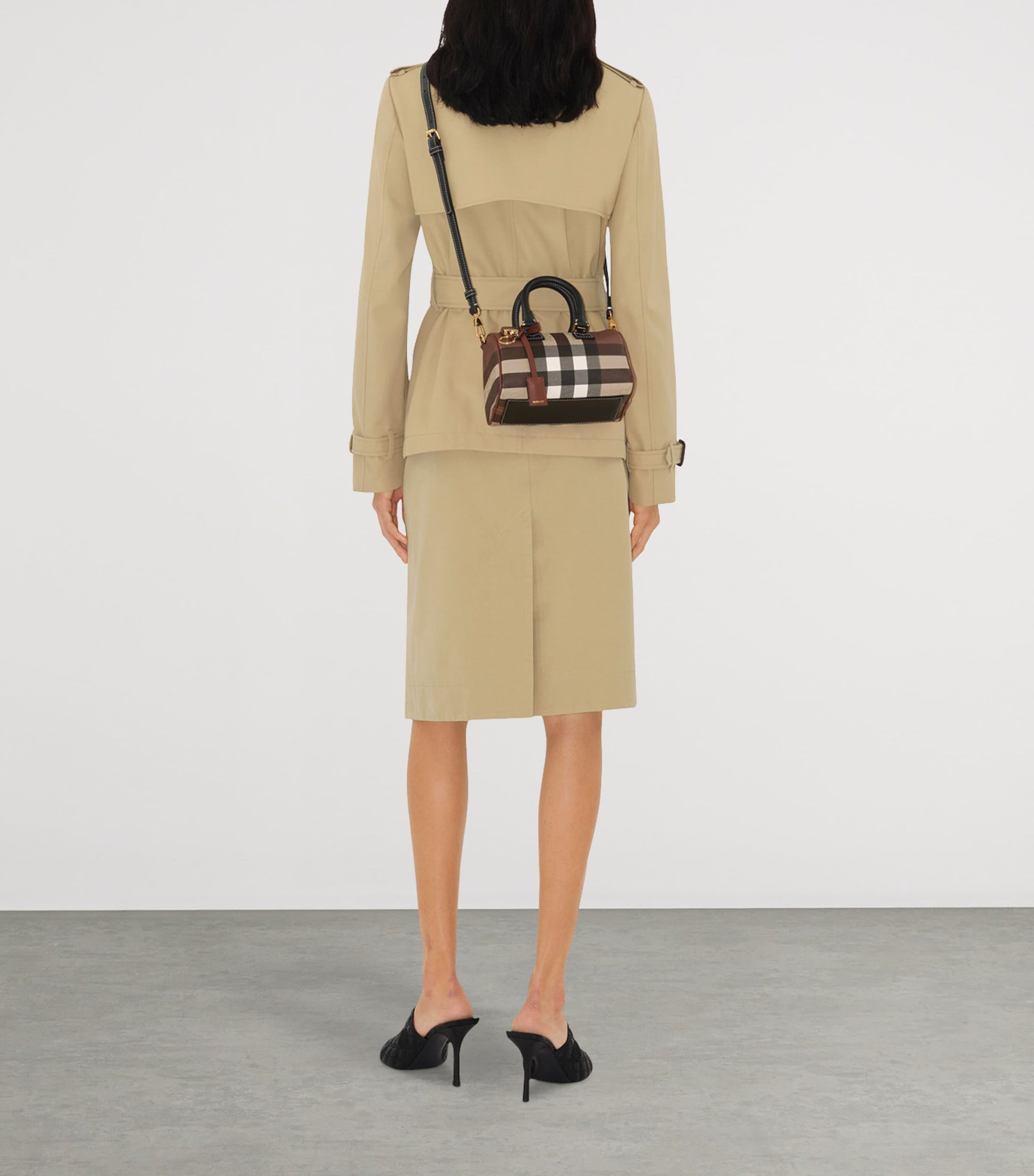 Burberry Brown Mini Check Bowling Bag