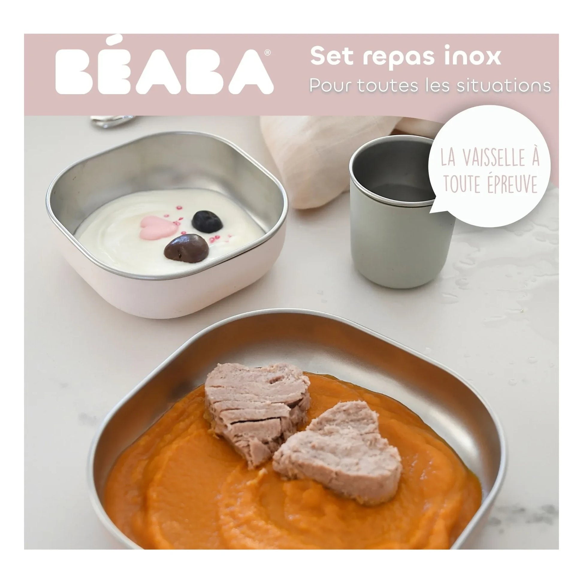 Béaba - Stainless steel lunch box | Peach
