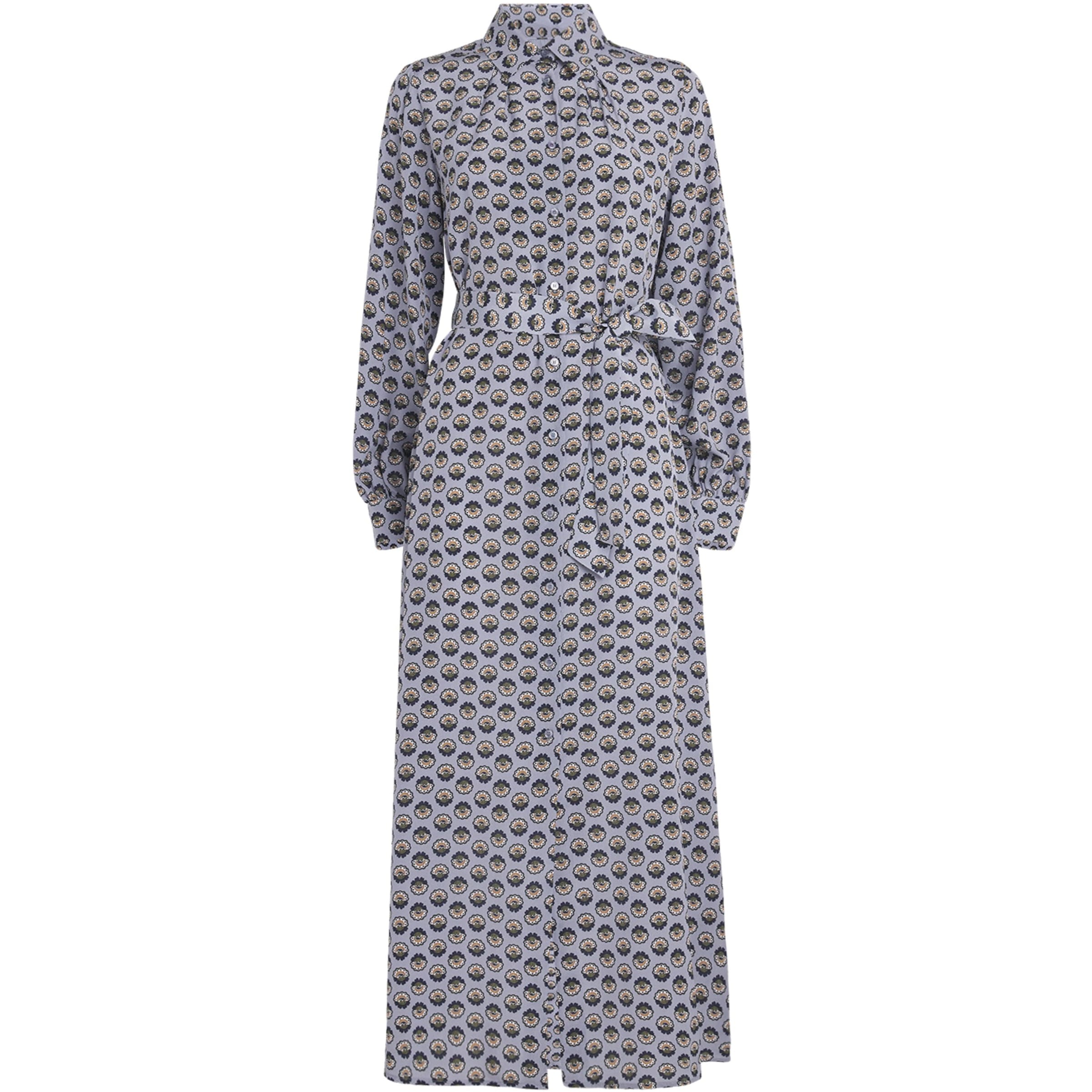 Weekend Max Mara Blue Silk Floral Maxi Dress