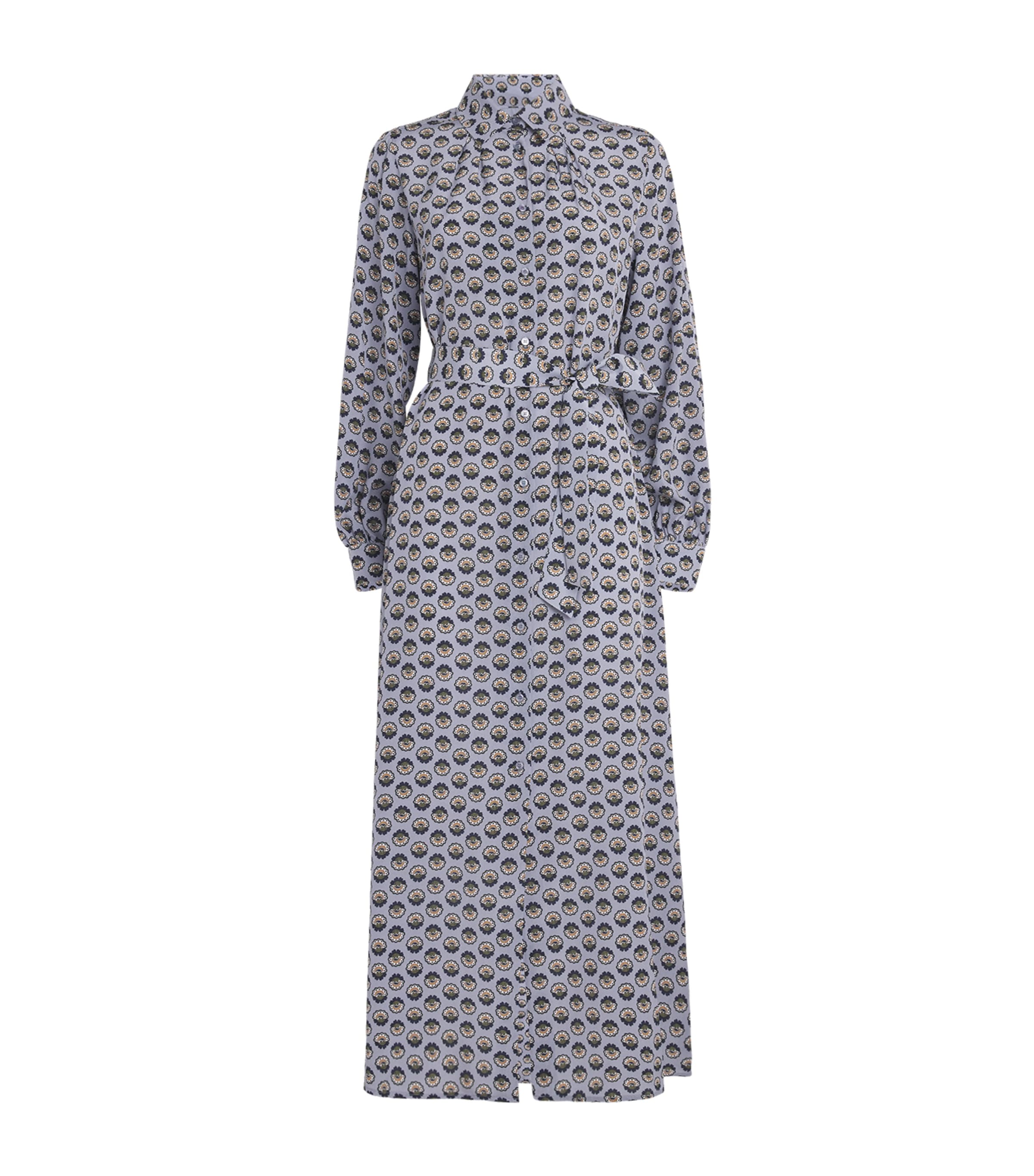 Weekend Max Mara Blue Silk Floral Maxi Dress