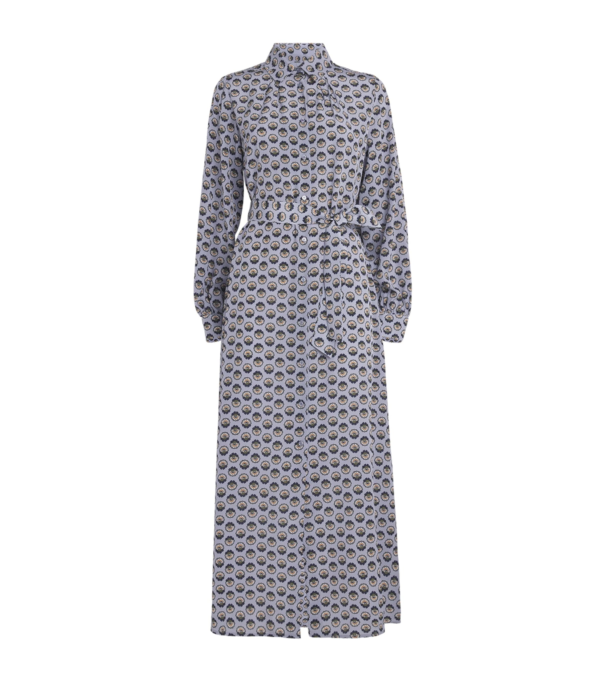 Weekend Max Mara Blue Silk Floral Maxi Dress