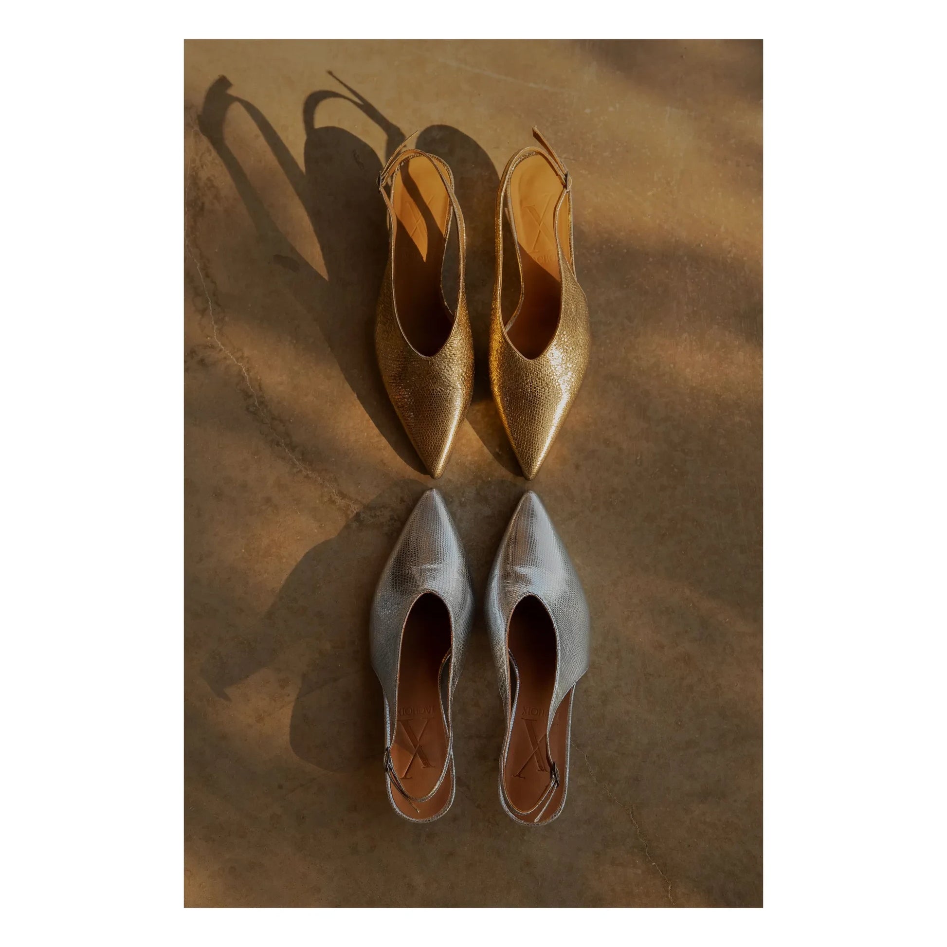 Lachoix - Metallic Heel Slingback | Silver