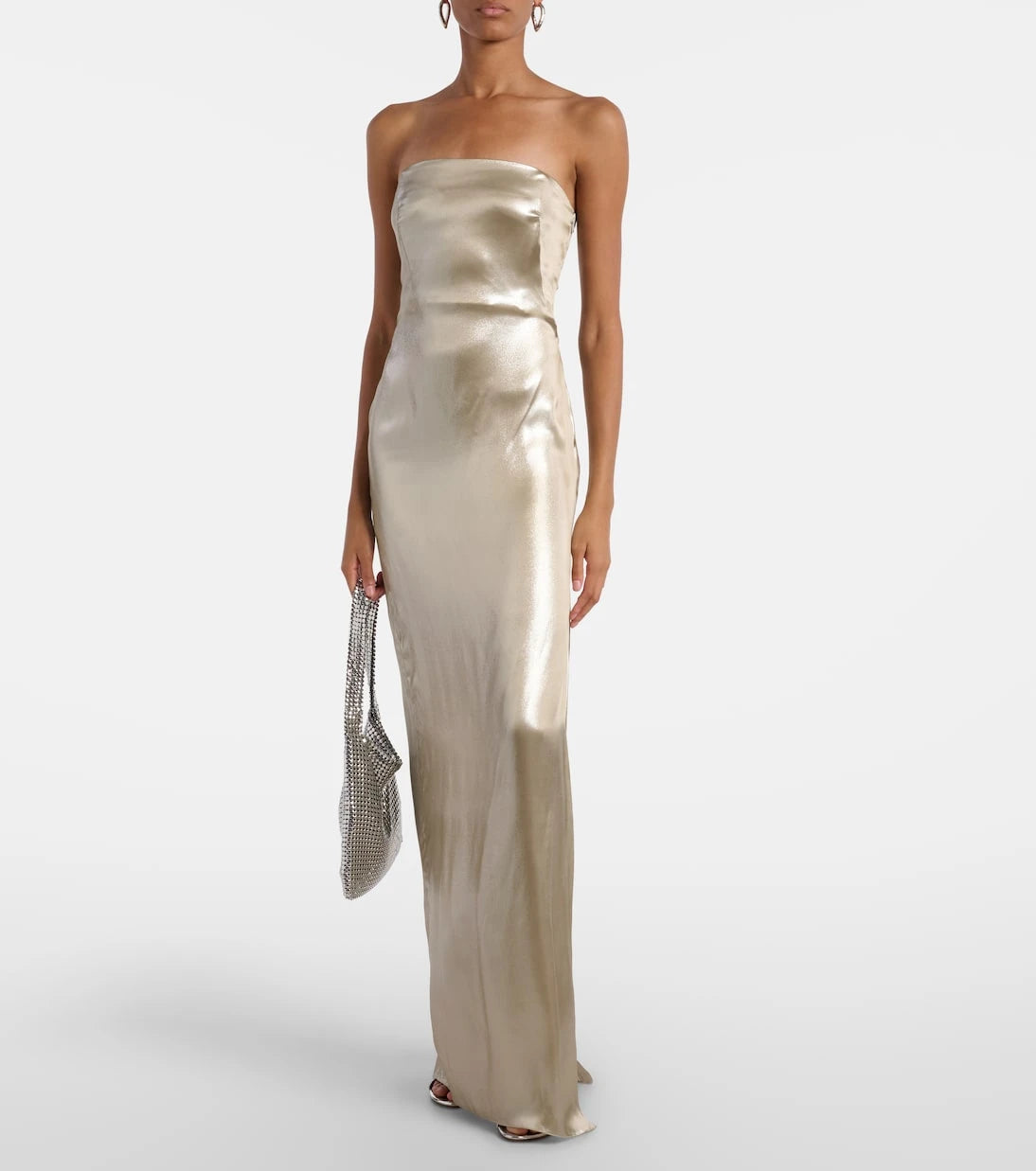 Galvan - Strapless satin bustier gown